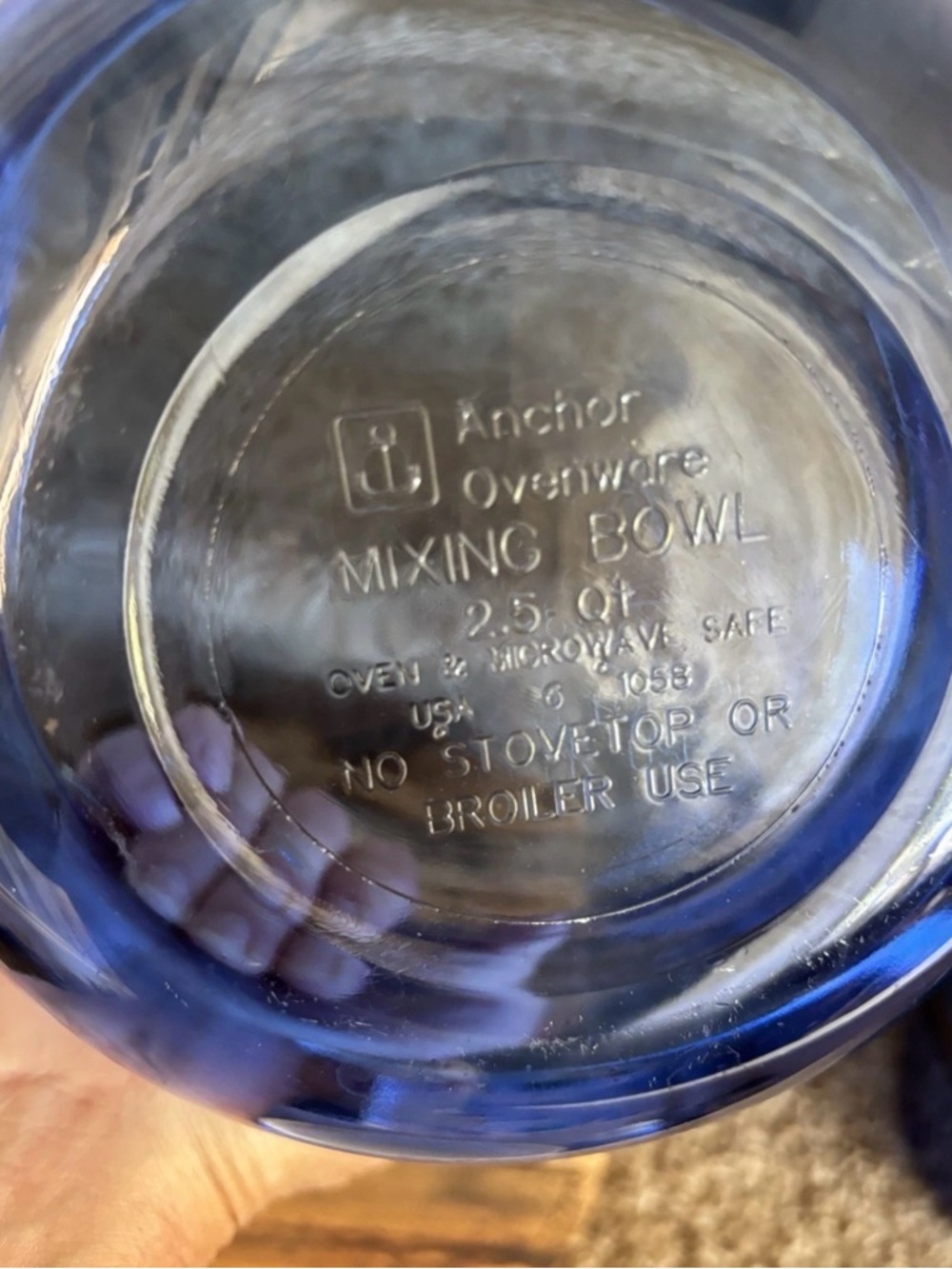 Chor Cobalt Blue Glass Mixing Bowl - Picture 5 of 5